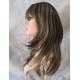 ALICIA | Med Dark Brown Strawberry Mix Long Wig Layers Skin Part Full Bangs 