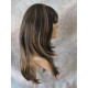 ALICIA | Med Dark Brown Strawberry Mix Long Wig Layers Skin Part Full Bangs 