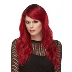 URBAN | Crimson Sangria Red Dark Roots Long Beach Waves Wig Heat OK Wigs US