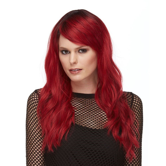 URBAN | Crimson Sangria Red Dark Roots Long Beach Waves Wig Heat OK Wigs US