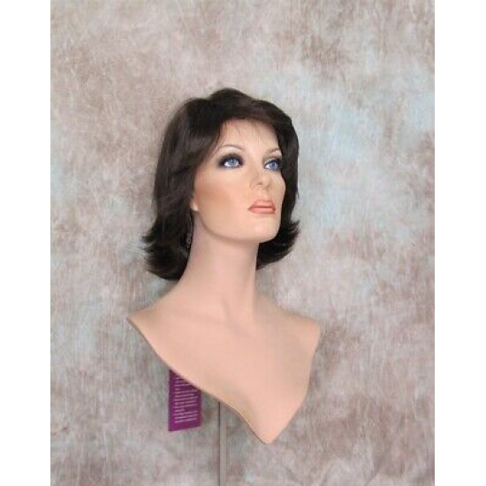 LESLIE | Medium Dark Brown Short Wig Flip Layers with Bangs 