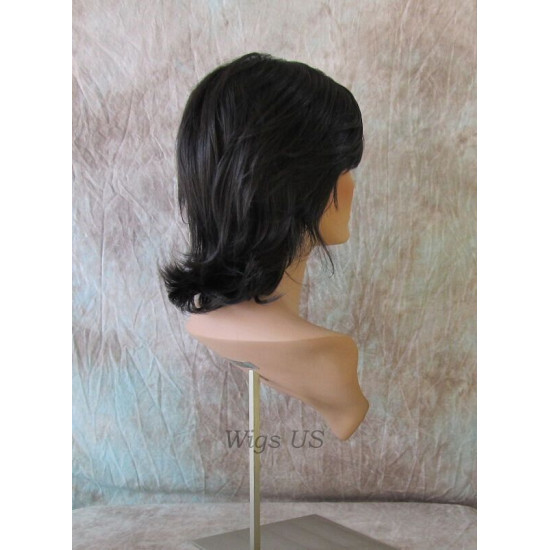 DEIDRE | Dark Brown Medium Wig Shag Long Bangs Flicked Back Ends