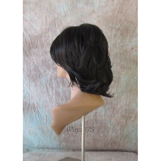 DEIDRE | Dark Brown Medium Wig Shag Long Bangs Flicked Back Ends