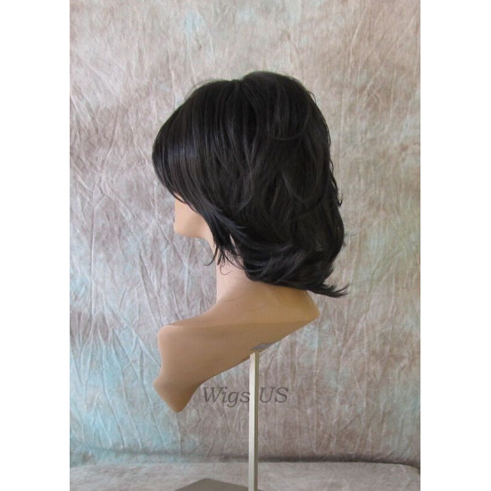 DEIDRE | Dark Brown Medium Wig Shag Long Bangs Flicked Back Ends