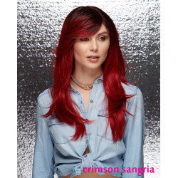 HIPSTER | Red Dark Root Long Wig Layers Heat OK Crimson Sangria