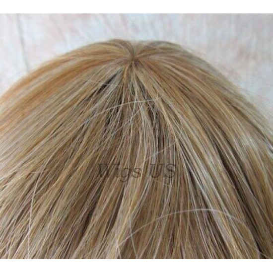 ERICA | Light Brown Mix Long Wig HEAT OK Waves Bangs Skin Crown Wigs