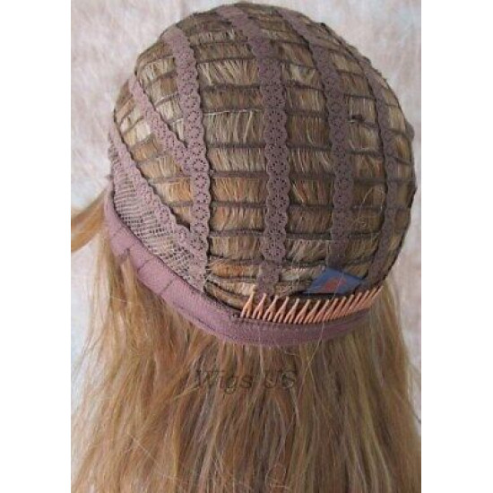 ERICA | Light Brown Mix Long Wig HEAT OK Waves Bangs Skin Crown Wigs