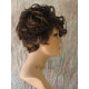 BRYCE | Dark Brown Mix Short Wig Long Unbalanced Bangs Curls Layers