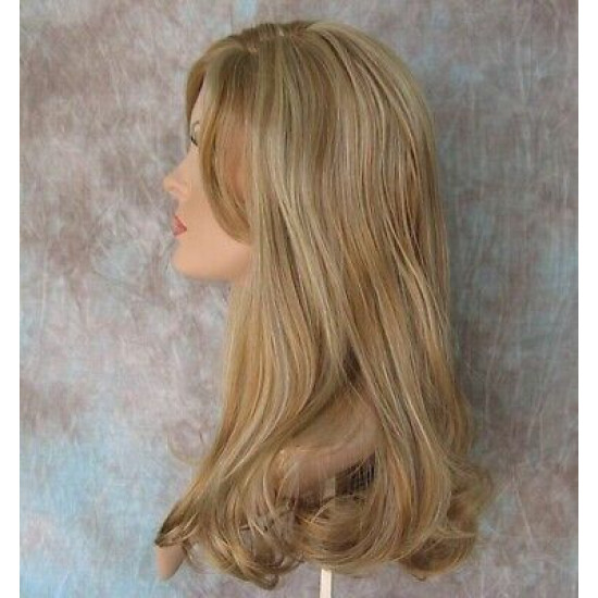 MAGGIE | Medium Blond Mix Long Straight Wig Wave on Ends Side Bangs 20" 