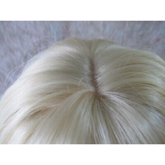 LINDA B | Light Blonde Long Wig Layers Bangs Skin Part Gentle Waves 