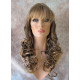 CARLOTTA | Light Brown Mix Long Wig Soft Curls Center Part Bangs 