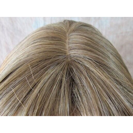 CARLOTTA | Light Brown Mix Long Wig Soft Curls Center Part Bangs 