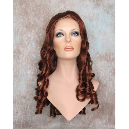 NAOMI | Copper Red Spiral Curls Long Wig Skin Top 