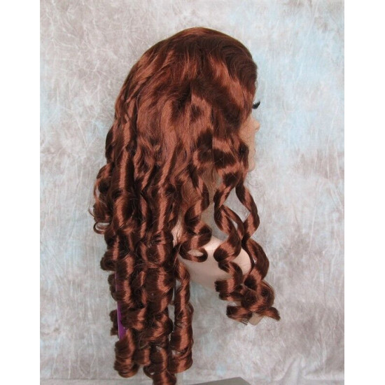 NAOMI | Copper Red Spiral Curls Long Wig Skin Top 