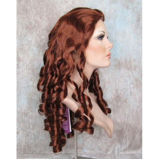 NAOMI | Copper Red Spiral Curls Long Wig Skin Top 