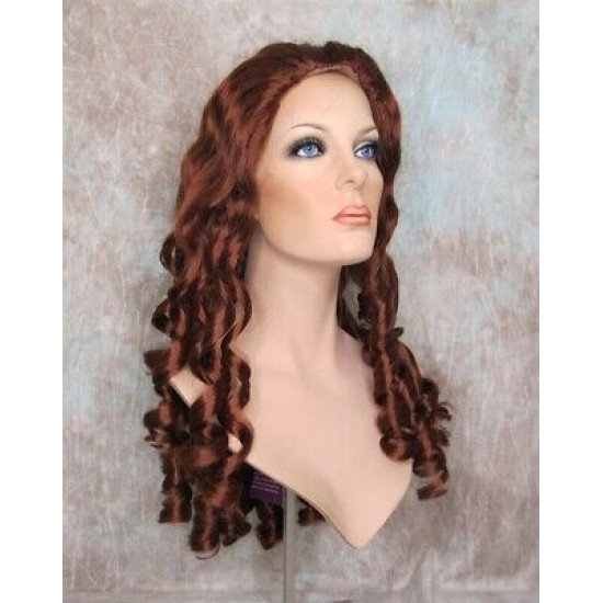 NAOMI | Copper Red Spiral Curls Long Wig Skin Top 