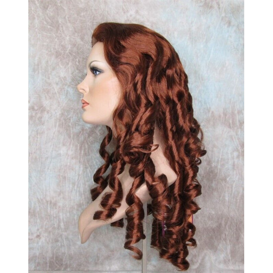 NAOMI | Copper Red Spiral Curls Long Wig Skin Top 