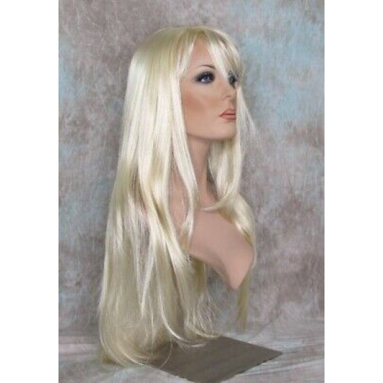ALICIA XL | Light Blonde Long Wig X-Long Skin Part Swept Bangs 28" 
