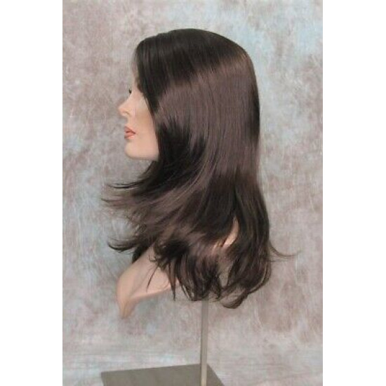BRITTNEY | Dark Brown Long Wig Monofilament Side Part Face Frame Long Layers 