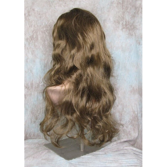 NATALIE B | Golden Brown Long Wig Layers 26" Wavy Full Skin Top Bangs 