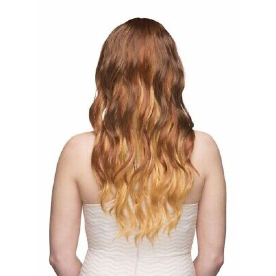 HS OPHELIA | Auburn over Strawberry Long Wig Heat OK Curls Bangs LX27/33 