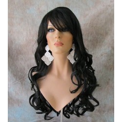BROADWAY | Darkest Brown Long Wig Layers Curly Side Part 