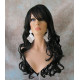 BROADWAY | Darkest Brown Long Wig Layers Curly Side Part 