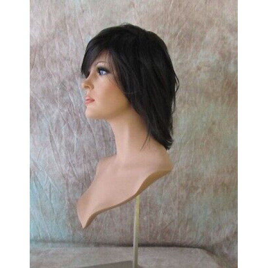 DEIDRE | Darkest Brown Medium Wig Shag Long Bangs Flicked Back Ends 2