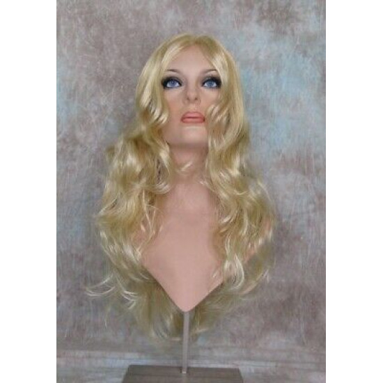 CYNTHIA | Medium Blonde Monofilament Center Part Long Wig Curls 