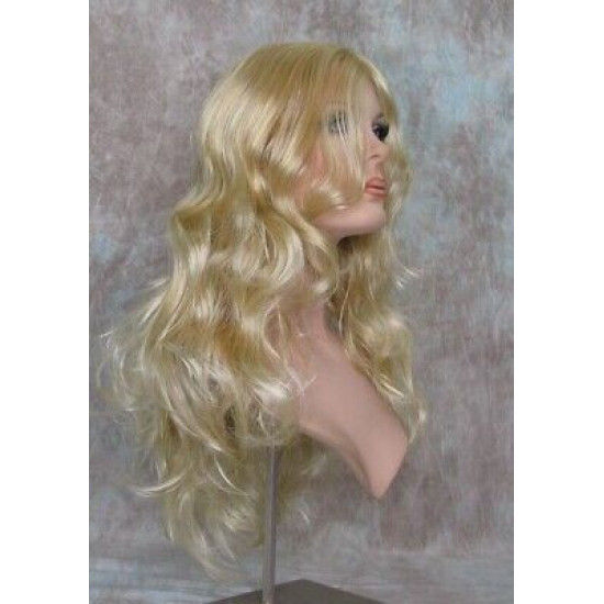 CYNTHIA | Medium Blonde Monofilament Center Part Long Wig Curls 