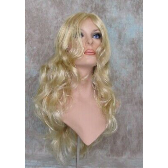 CYNTHIA | Medium Blonde Monofilament Center Part Long Wig Curls 
