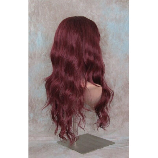 ERICA | Burgundy Long Wig HEAT OK Waves Bangs Skin Crown Wigs 