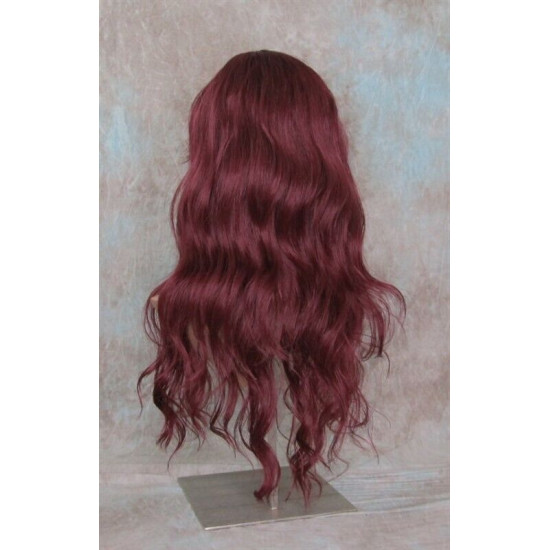 ERICA | Burgundy Long Wig HEAT OK Waves Bangs Skin Crown Wigs 