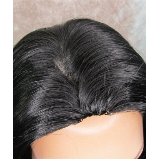 LINDA | Jet Black Long Wig Luscious Layers Full Skin Top 26"