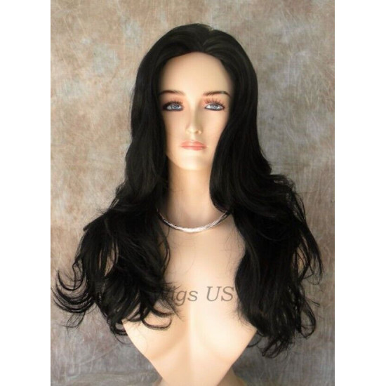 NATALIE | Jet Black Long Wig Beautiful Skin Top Long Layers Waves 