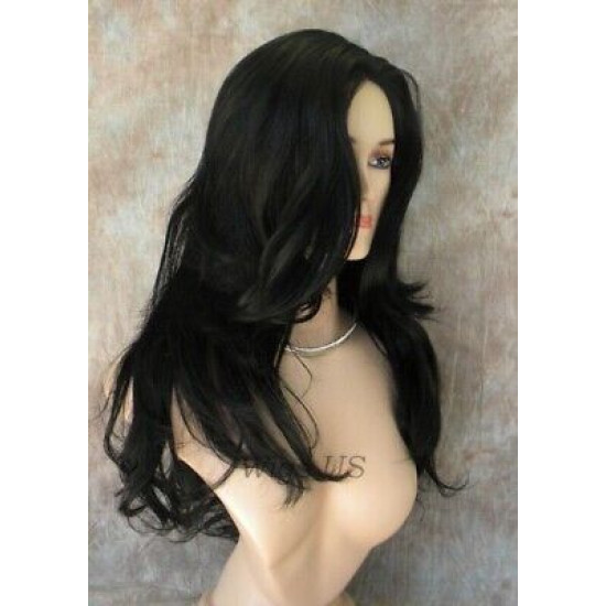 NATALIE | Jet Black Long Wig Beautiful Skin Top Long Layers Waves 