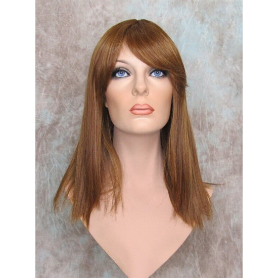 MISSY | Strawberry Auburn Mix Medium Wig HEAT OK Straight Bangs Wigs 