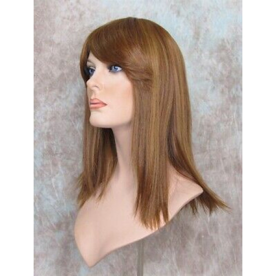 MISSY | Strawberry Auburn Mix Medium Wig HEAT OK Straight Bangs Wigs 