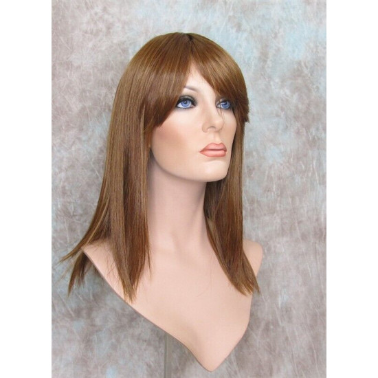 MISSY | Strawberry Auburn Mix Medium Wig HEAT OK Straight Bangs Wigs 