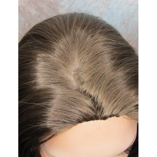 LINDA | Medium Brown Long Wig Luscious Layers Full Skin Top 26"