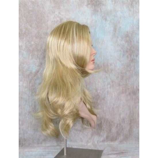 JORDAN | Golden Blonde Mix Long Wig Straight Lots of Layers Skin Top 21"
