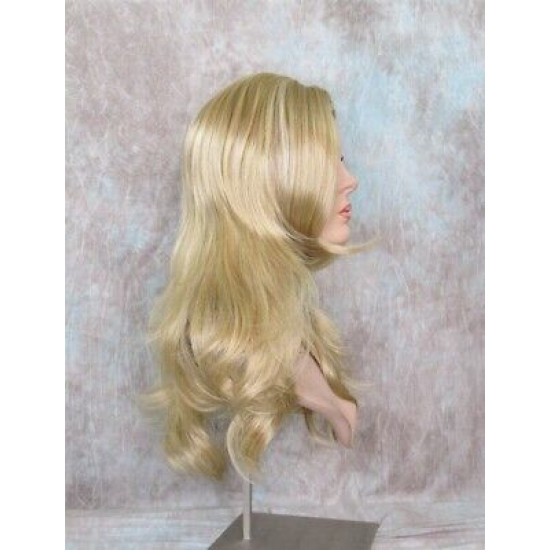 JORDAN | Golden Blonde Mix Long Wig Straight Lots of Layers Skin Top 21"