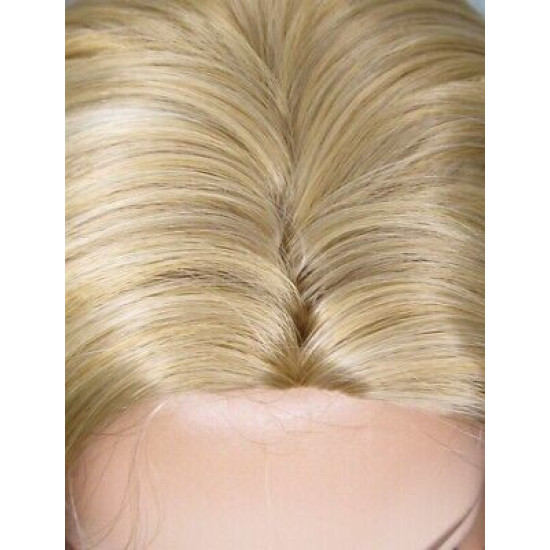 JORDAN | Golden Blonde Mix Long Wig Straight Lots of Layers Skin Top 21"