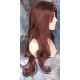 TONYA | Dark Auburn Long Wig Gentle Waves Longer Bangs Skin Part 