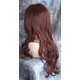 TONYA | Dark Auburn Long Wig Gentle Waves Longer Bangs Skin Part 