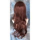 TONYA | Dark Auburn Long Wig Gentle Waves Longer Bangs Skin Part 