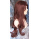 TONYA | Dark Auburn Long Wig Gentle Waves Longer Bangs Skin Part 