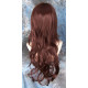 TONYA | Dark Auburn Long Wig Gentle Waves Longer Bangs Skin Part 