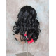 NAOMI | Jet Black Long Wig Spiral Curl Skin Top Off Center Part