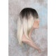 CHEYENNE | Champagne Blonde Medium Wig Beveled Face Frame Layers Skin Part Bang 